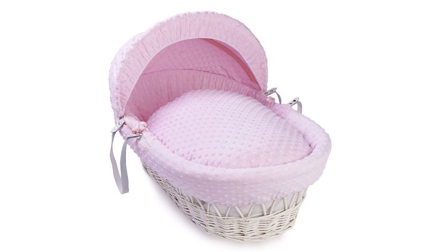 Module - Dimple wicker basket in pink & white