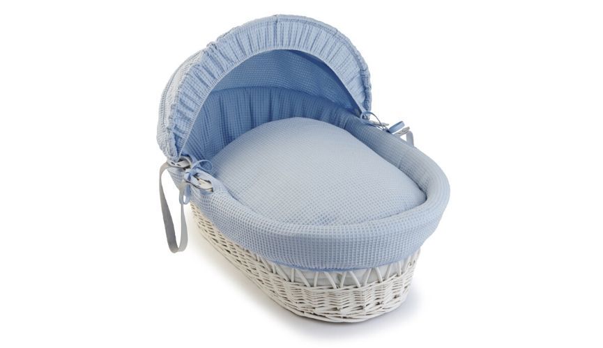 Module - Waffle wicker basket in blue & white
