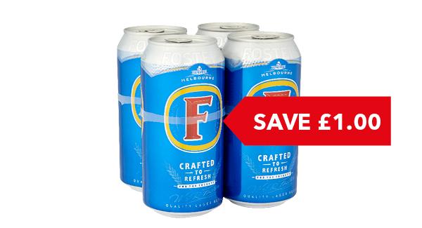 SAVE £1.00 | Fosters 4x440ml