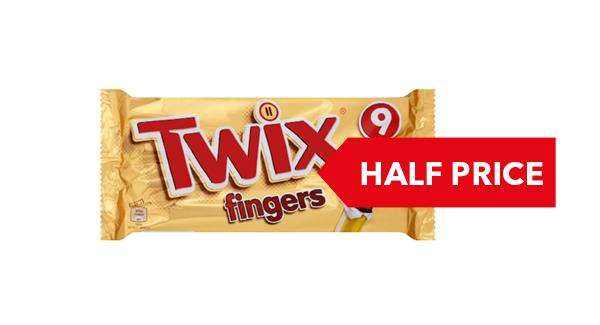 HALF PRICE | Mars Twix Biscuit Fingers 9 Pack