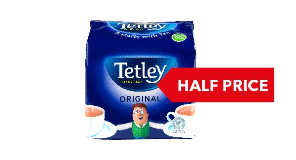 HALF PRICE | Tetley 160 Original Tea Bags 500g