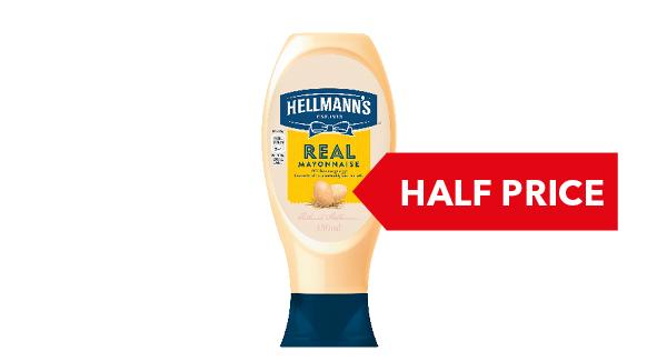 HALF PRICE | Hellmann's Real Squeezy Mayonnaise 430ml
