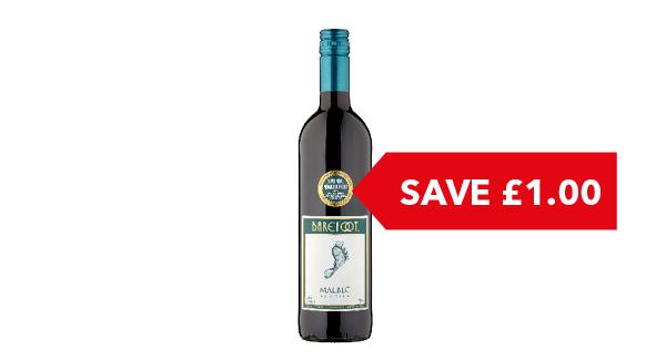 SAVE £1.00 | Barefoot Malbec 75cl