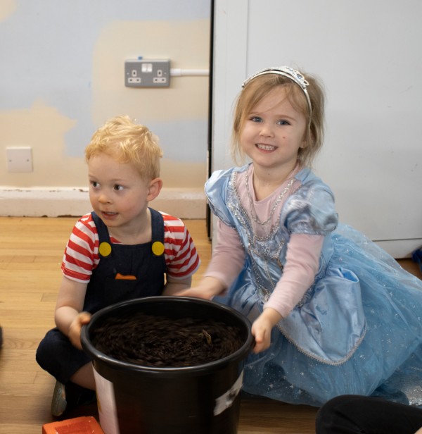 Springfield pupils show off their bucket.