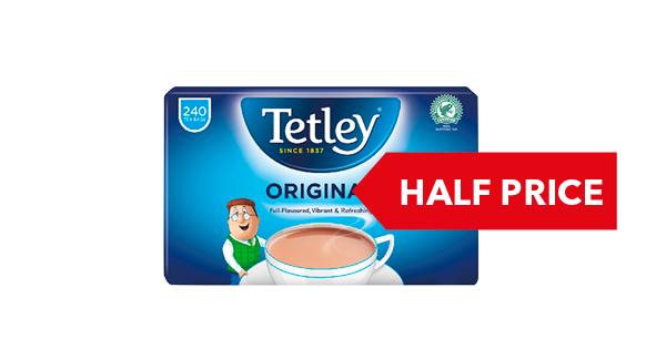 HALF PRICE | Tetley 240 Resealable Tea Bags 750g