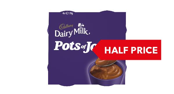 HALF PRICE | Cadbury Pots of Joy 4x65g/4x70g