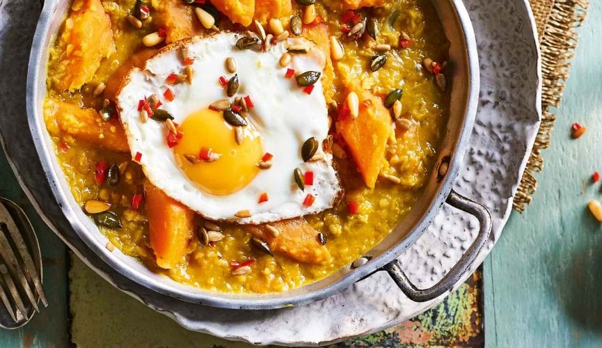 Red lentil dahl with sweet potato