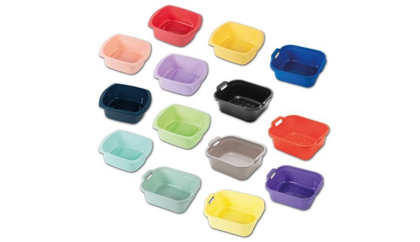 Coloured washing up bowls
