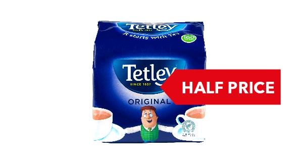 HALF PRICE | Tetley 160 Orginal Tea Bags 500g