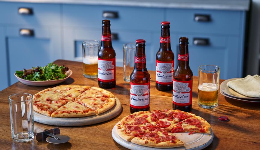 Module - Buy any 2 Co-op Stonebaked Margherita/Pepperoni Pizza 320g/327g and a Budweiser/Zero/Light 4x300ml/330ml