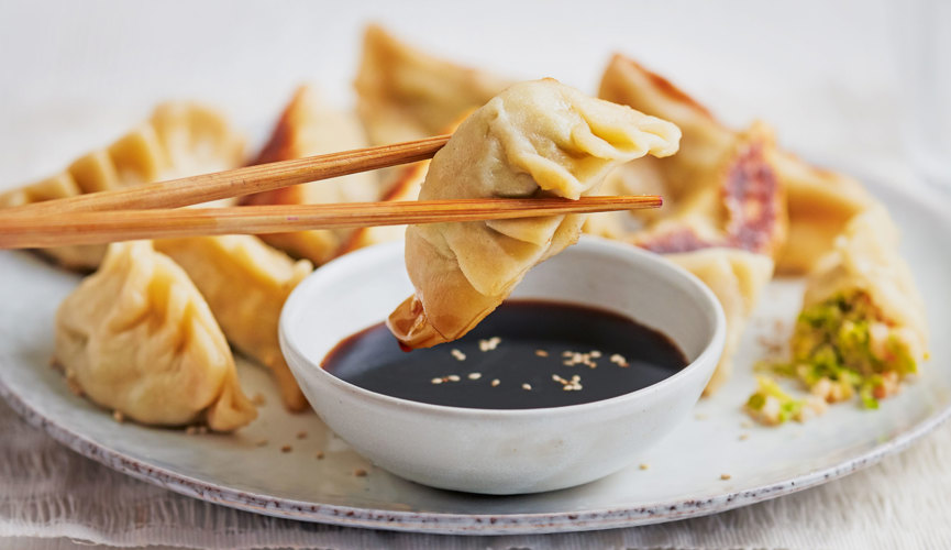 Prawn and cabbage potsticker dumplings