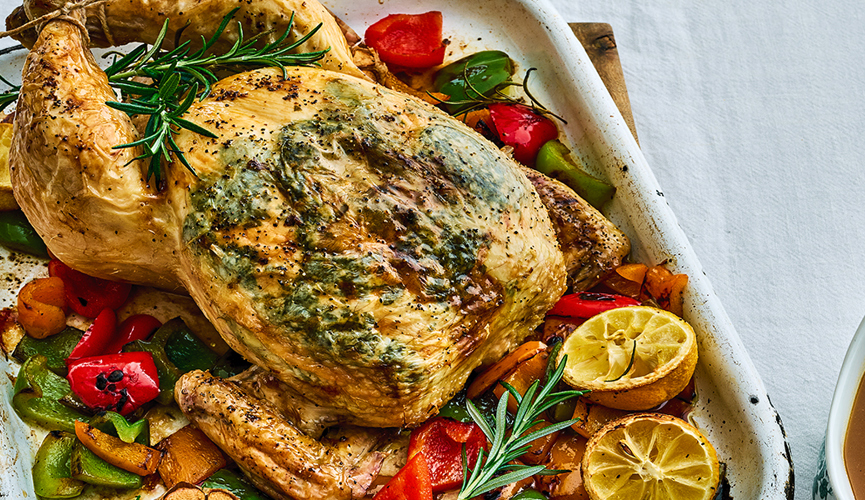 Simple roast chicken with homemade gravy