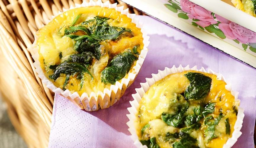 Flourless spinach and egg muffins