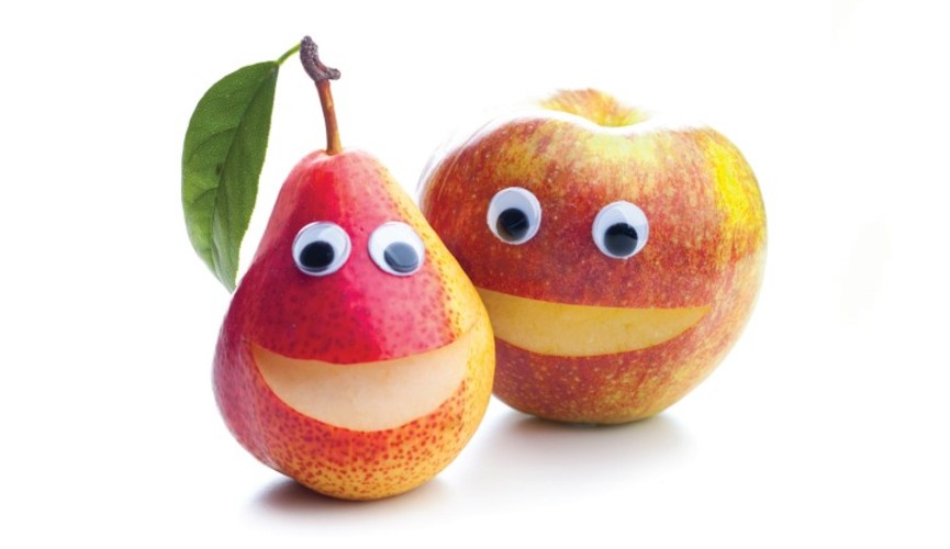 Happy fruit ready to eat