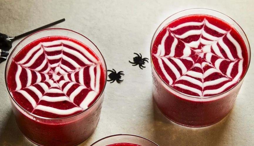 Spiderweb smoothie cups