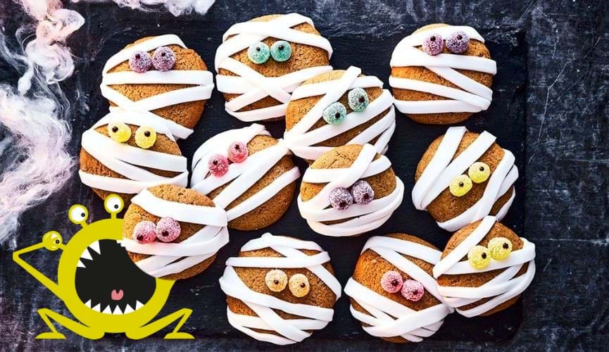 Mummy decorated ginger biscuits