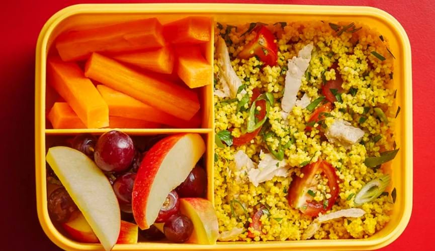 Cherry tomato & spring onion cous cous lunchbox salad