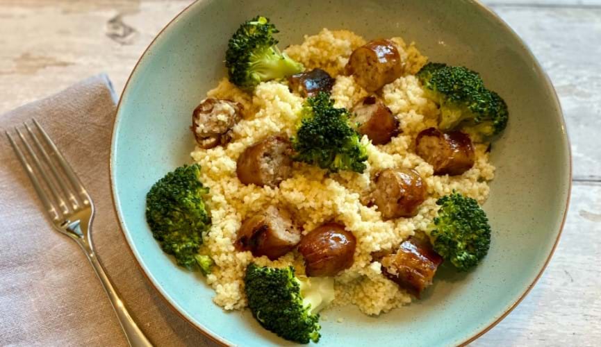Chloë's Sausage and broccoli couscous