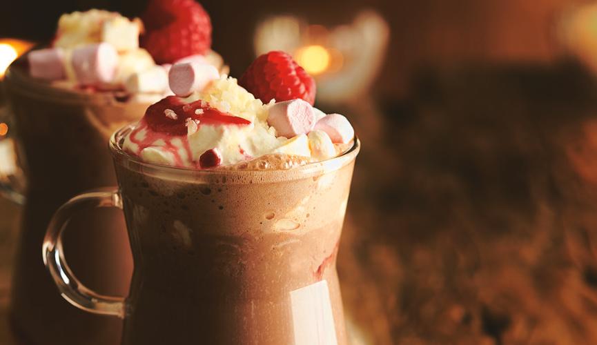 Popping raspberry hot chocolate | Channel Islands Coop