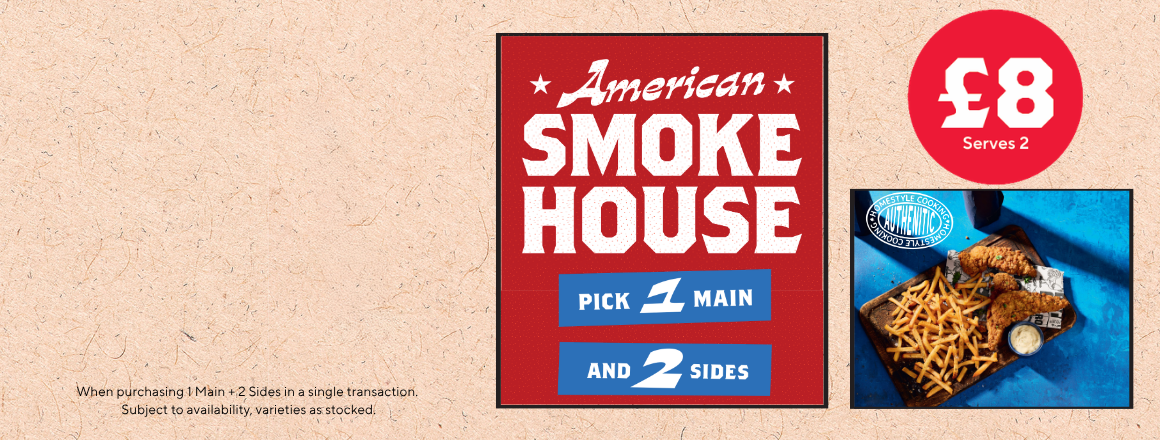 Pick 1 main and 2 sides for £8
